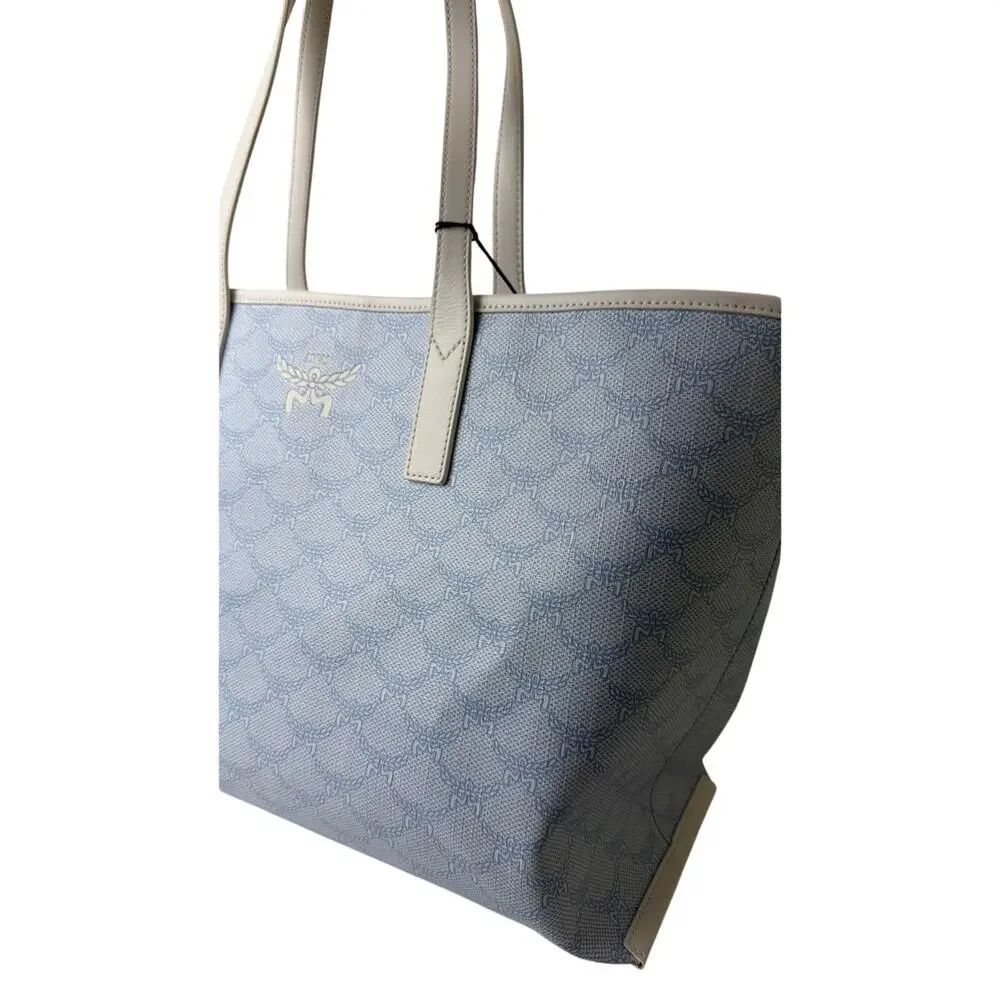 MCM reversible monogram tote baby blue